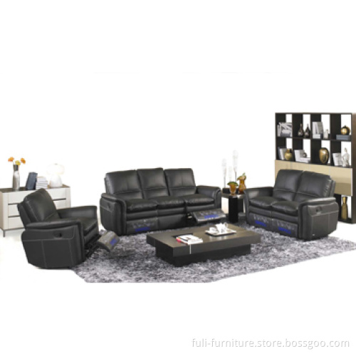 G-2843 3RR+2RR+1R Recliner Sofa Top Grain Cow Leather+PVC Promotion